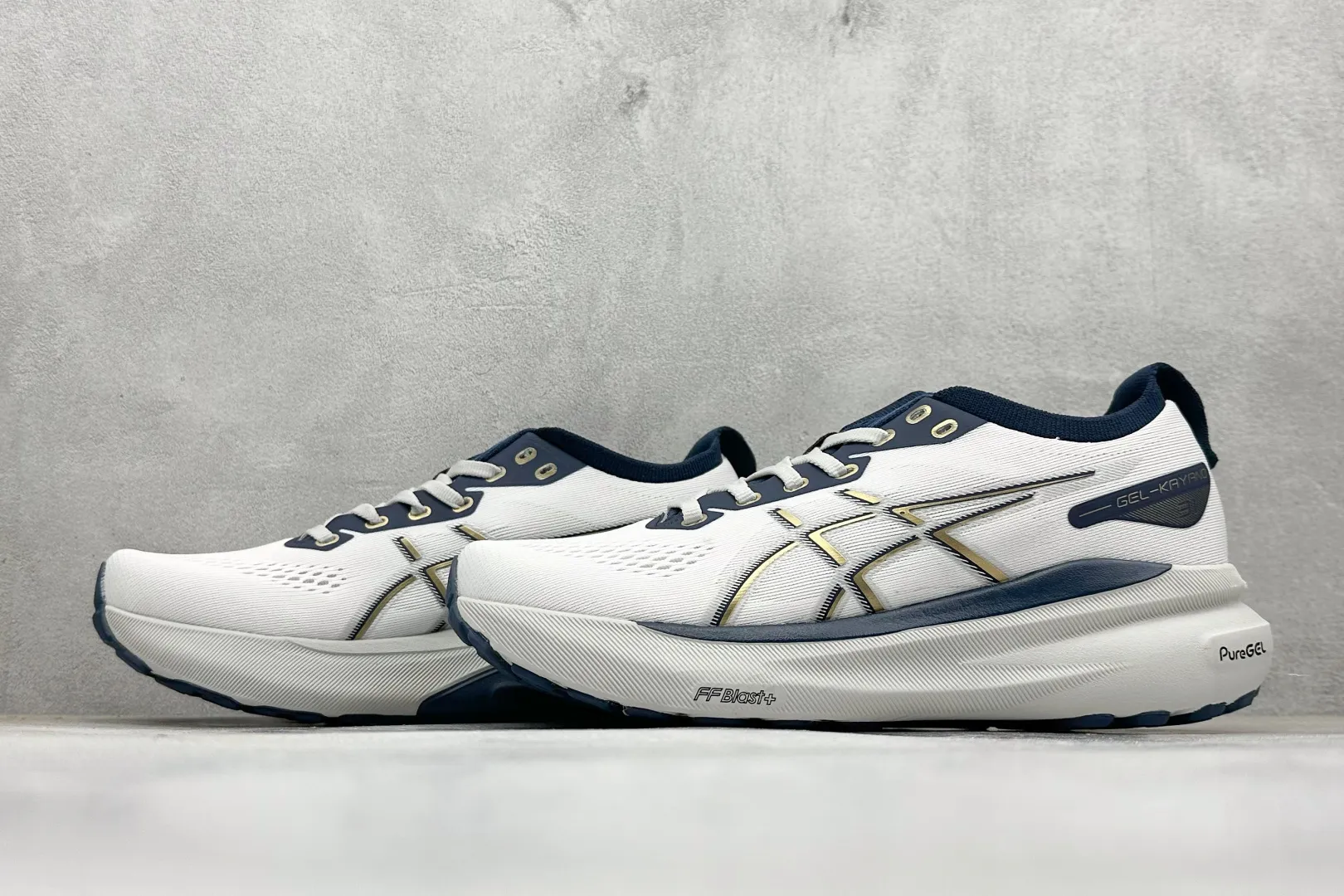 Asics Gel-Kayano 31 White Navy Running Shoes – High Quality Replica Asics Sneakers 1: FashionForward 597
