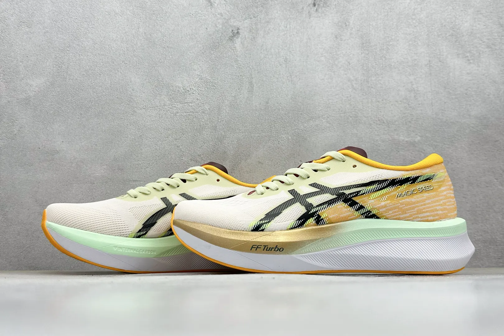 Soft Asics Magic Speed 4 White Yellow Running Shoes – High Quality Replica Asics Sneakers 1: 698