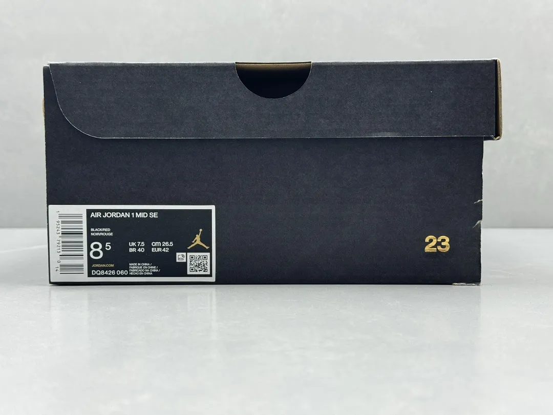 MoistureWicking Authentic Air Jordan 1 Mid ‘Bred’ – Black Red Replica Shoes, Sizes 36-46 Including Half Sizes 1219