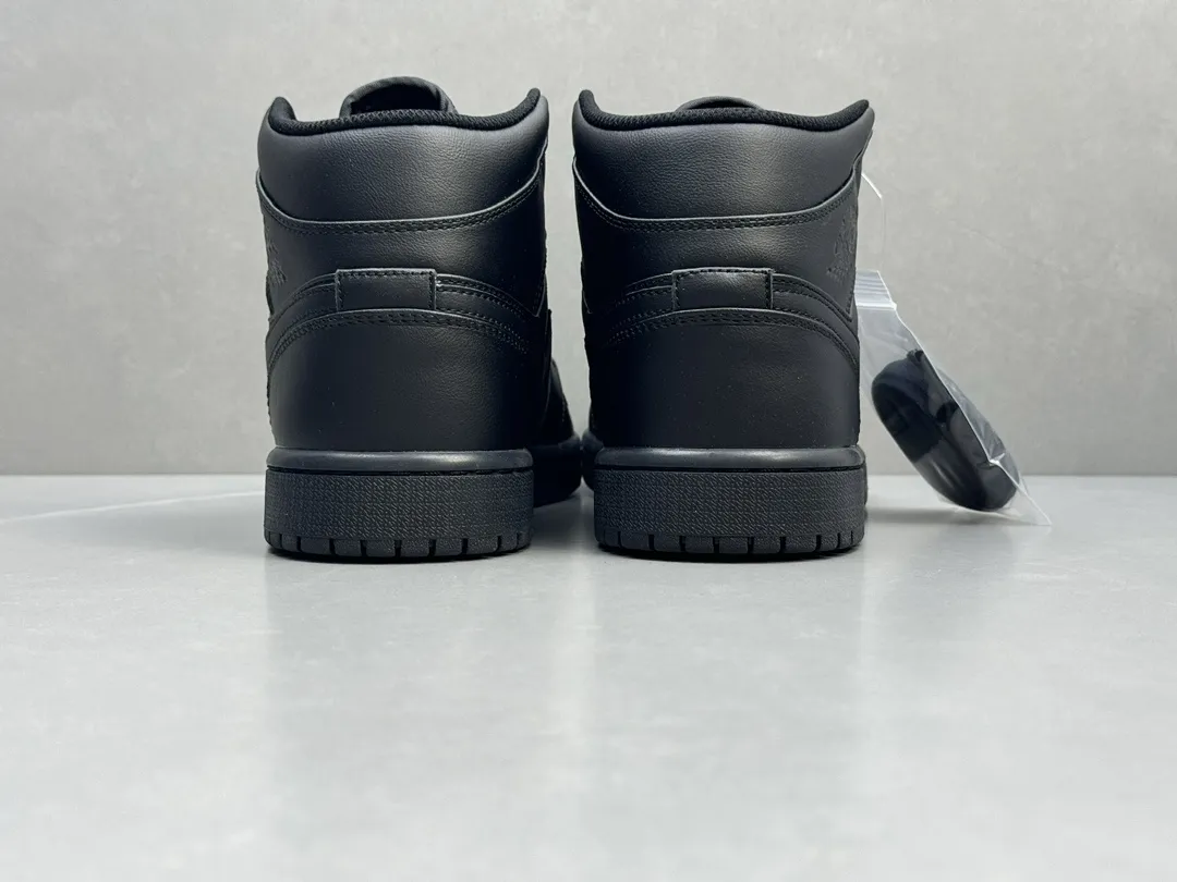 Authentic Air Jordan 1 Mid ‘Triple Black’ –  Replica Shoes in Sizes 36-46 Including Half Sizes Efficient 1226