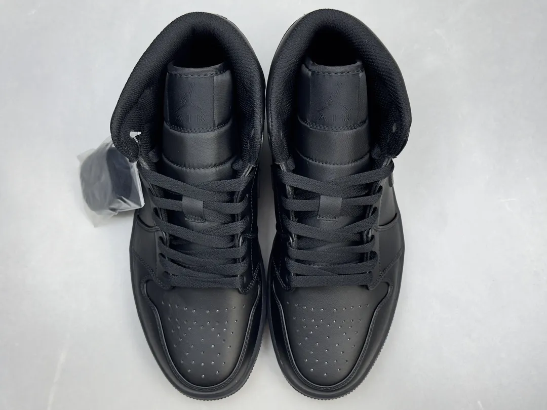 Authentic Air Jordan 1 Mid ‘Triple Black’ –  Replica Shoes in Sizes 36-46 Including Half Sizes Efficient 1226