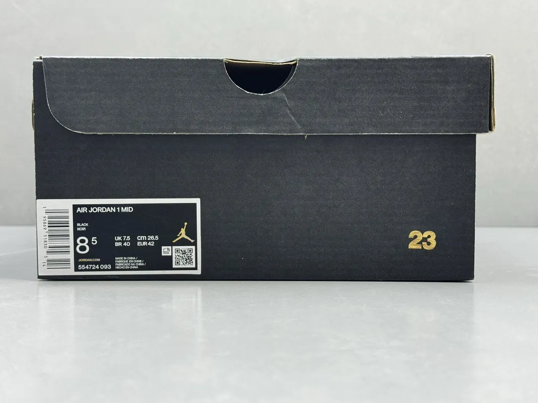 Authentic Air Jordan 1 Mid ‘Triple Black’ –  Replica Shoes in Sizes 36-46 Including Half Sizes Efficient 1226