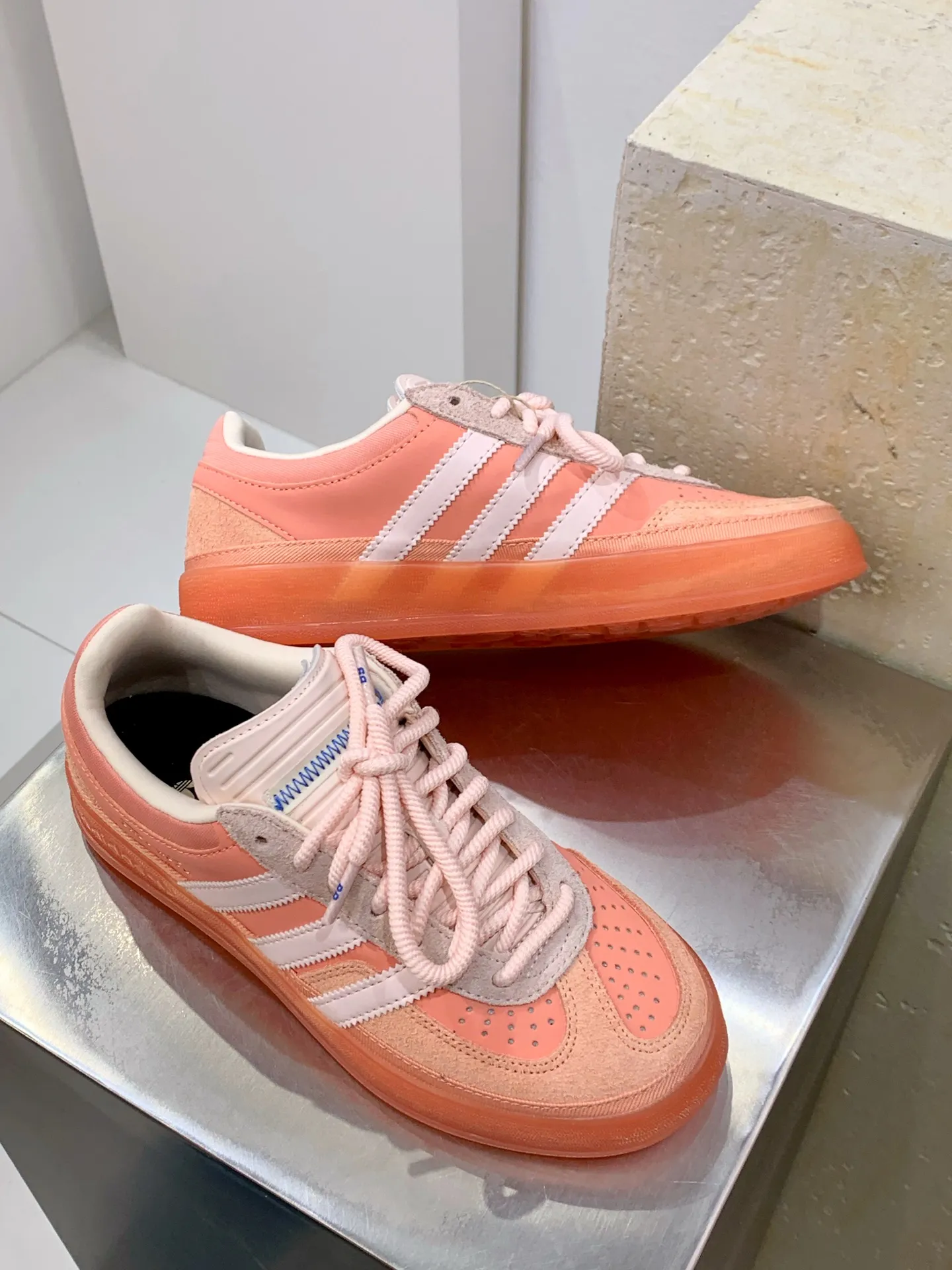 Youthful Bad Bunny Adidas Gazelle Indoor Orange Replica Shoes 505