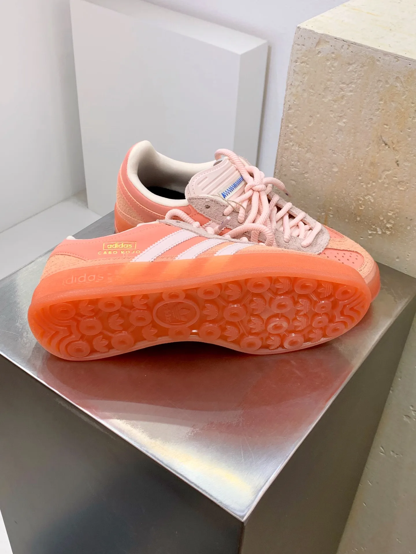 Youthful Bad Bunny Adidas Gazelle Indoor Orange Replica Shoes 505