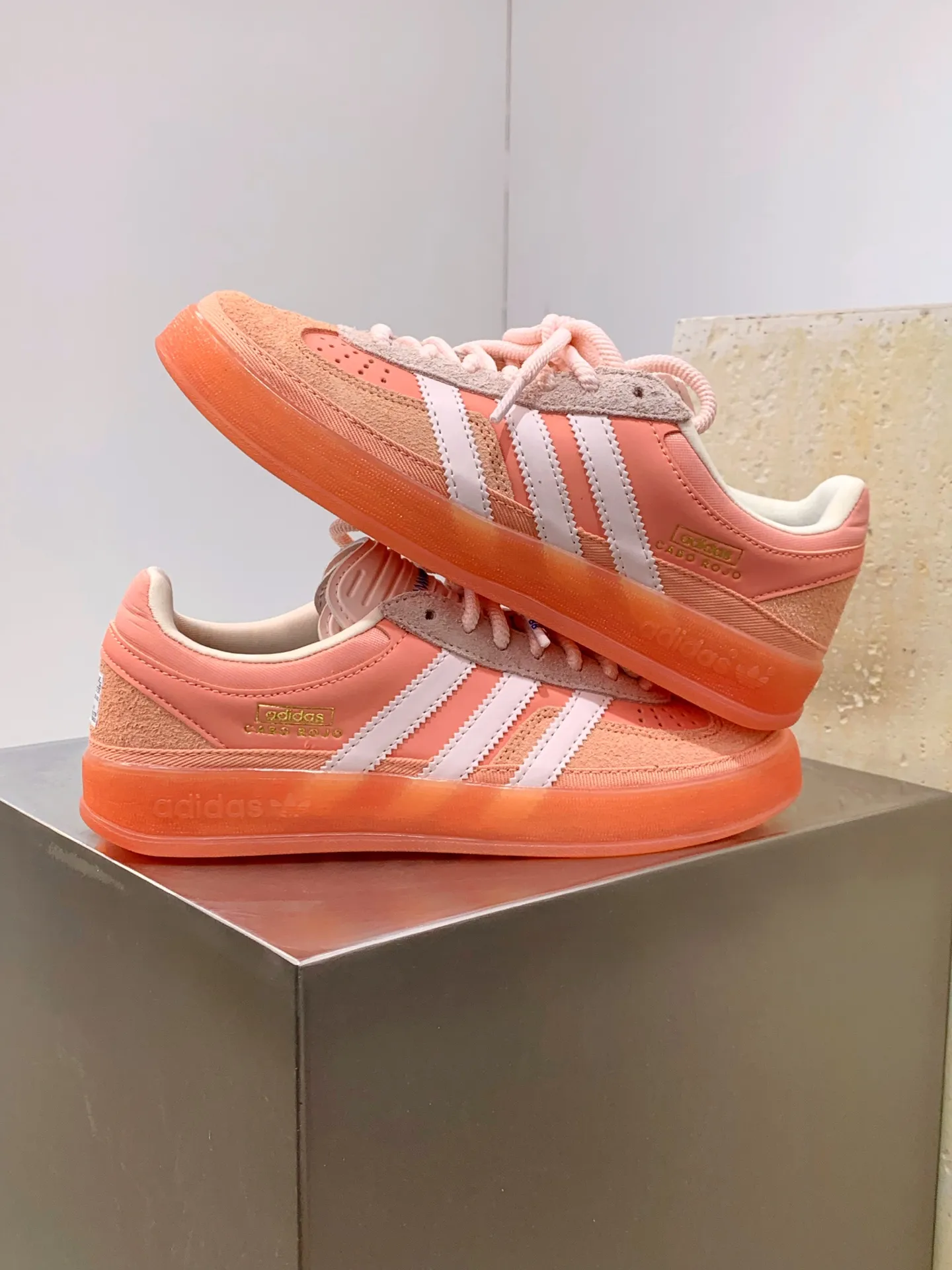 Youthful Bad Bunny Adidas Gazelle Indoor Orange Replica Shoes 505