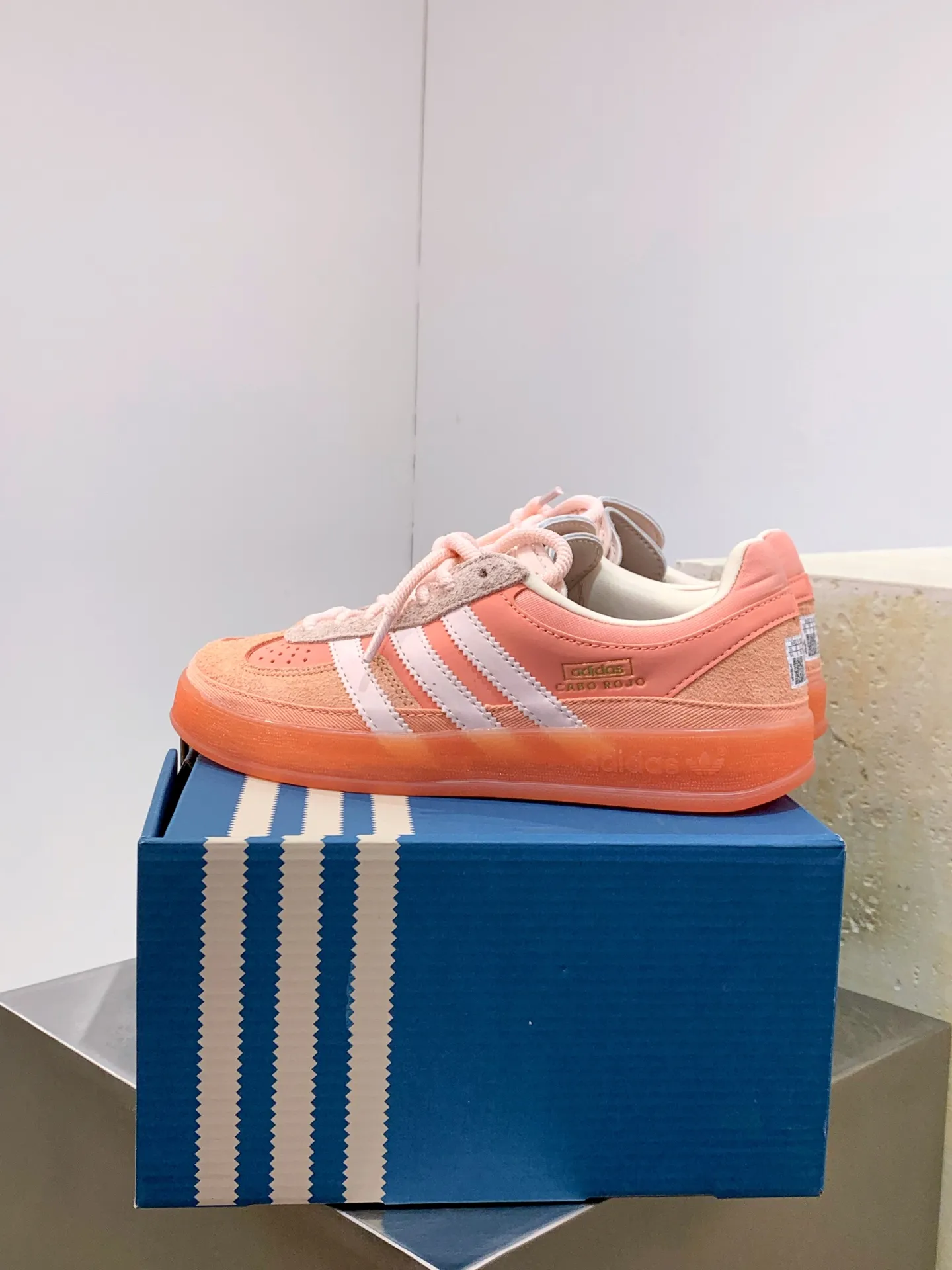 Youthful Bad Bunny Adidas Gazelle Indoor Orange Replica Shoes 505