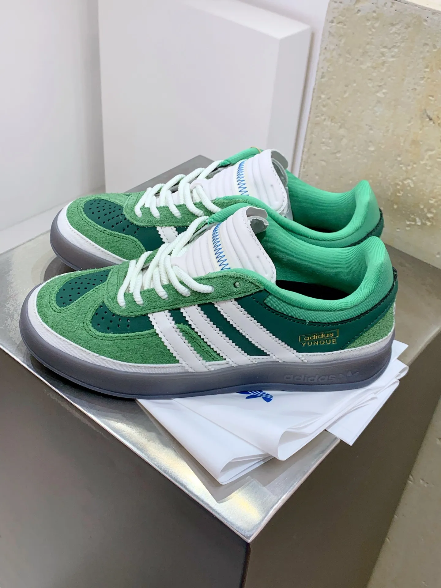 EyeCatching Bad Bunny adidas Gazelle Indoor Green Replica Shoes 513