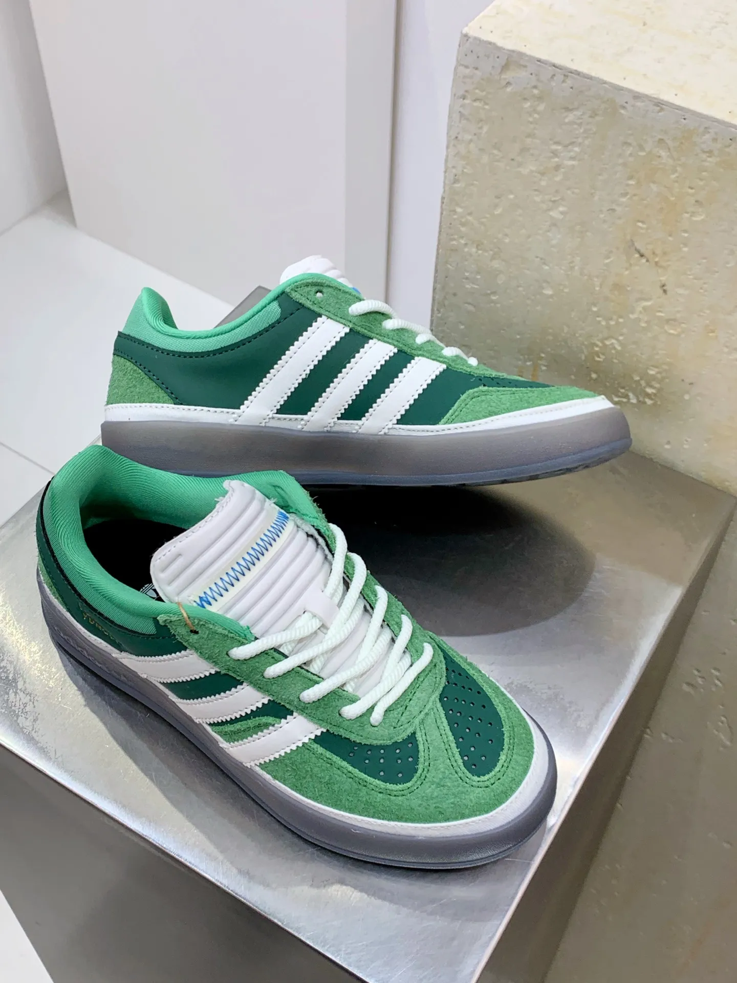 EyeCatching Bad Bunny adidas Gazelle Indoor Green Replica Shoes 513