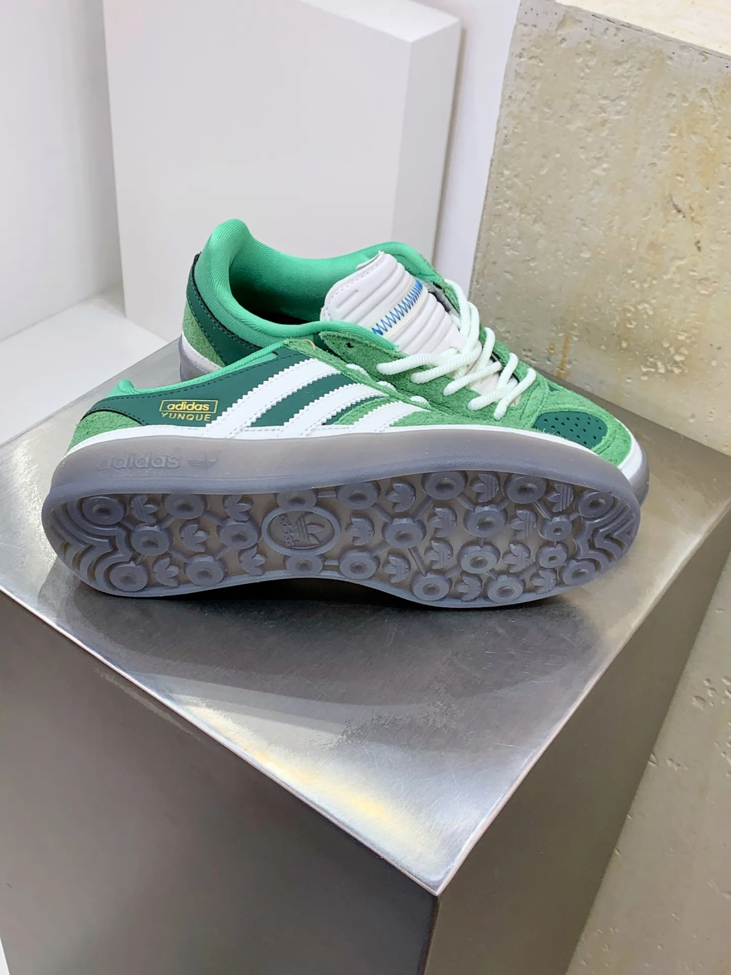 EyeCatching Bad Bunny adidas Gazelle Indoor Green Replica Shoes 513