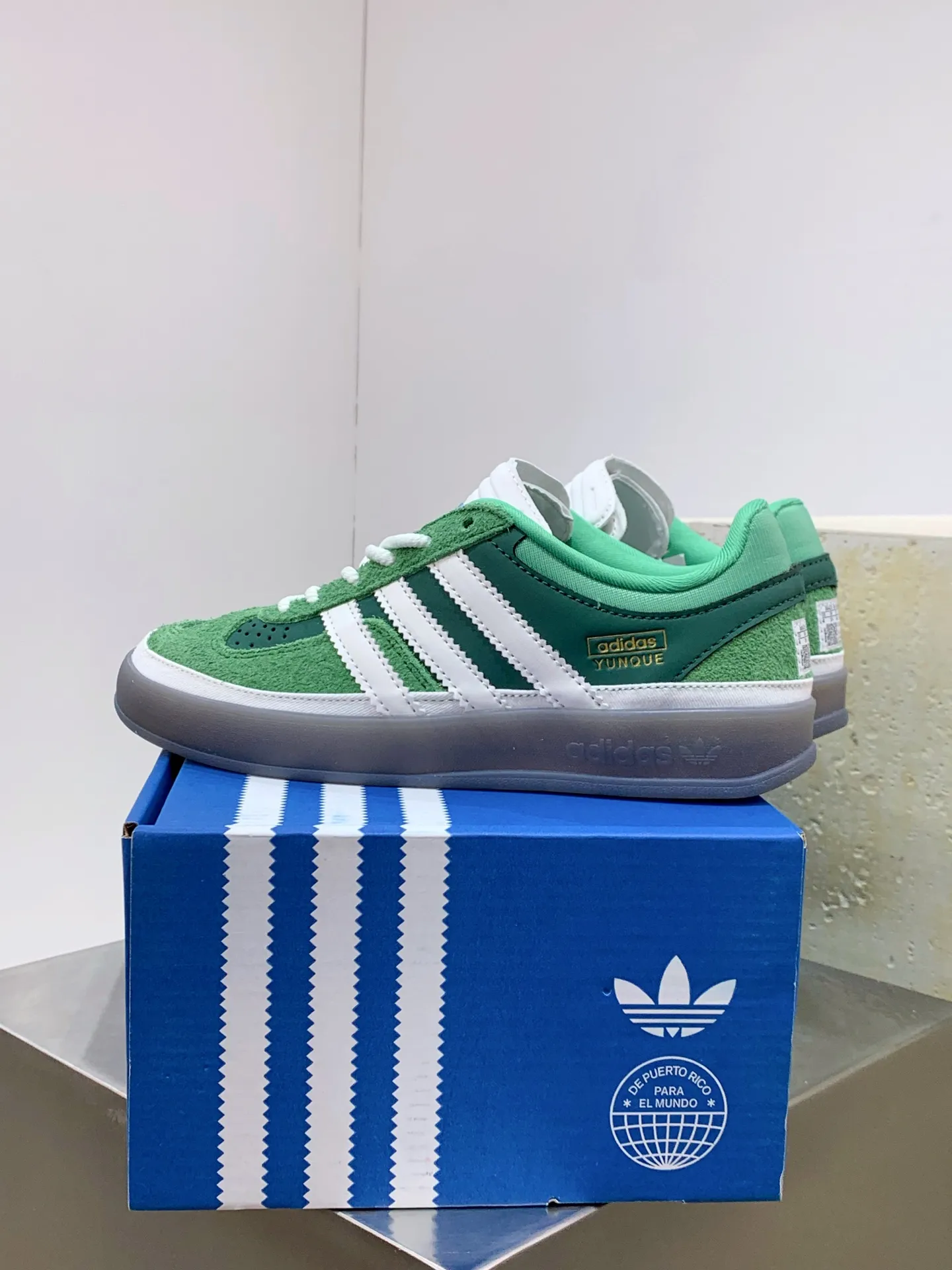 EyeCatching Bad Bunny adidas Gazelle Indoor Green Replica Shoes 513