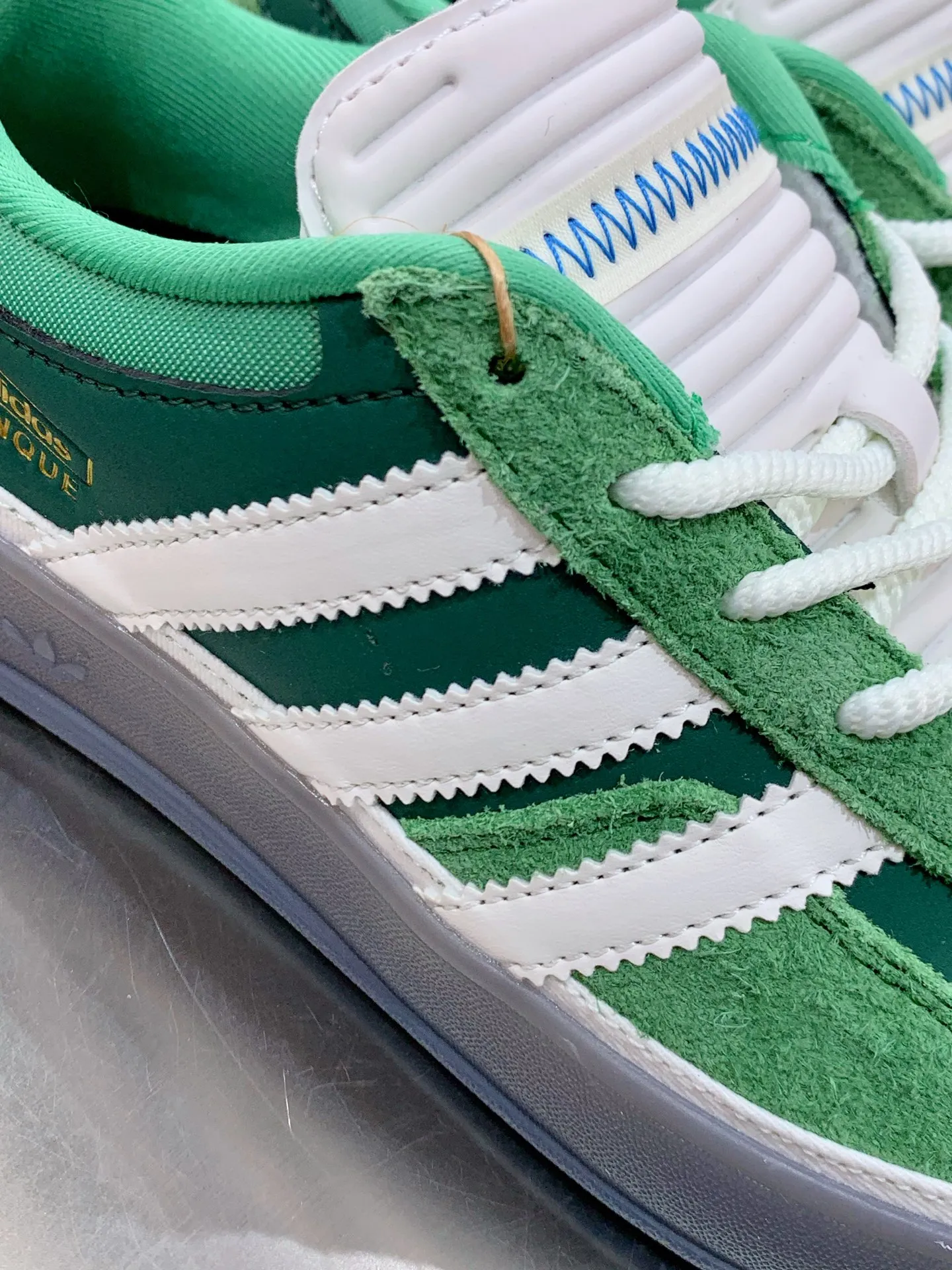 EyeCatching Bad Bunny adidas Gazelle Indoor Green Replica Shoes 513