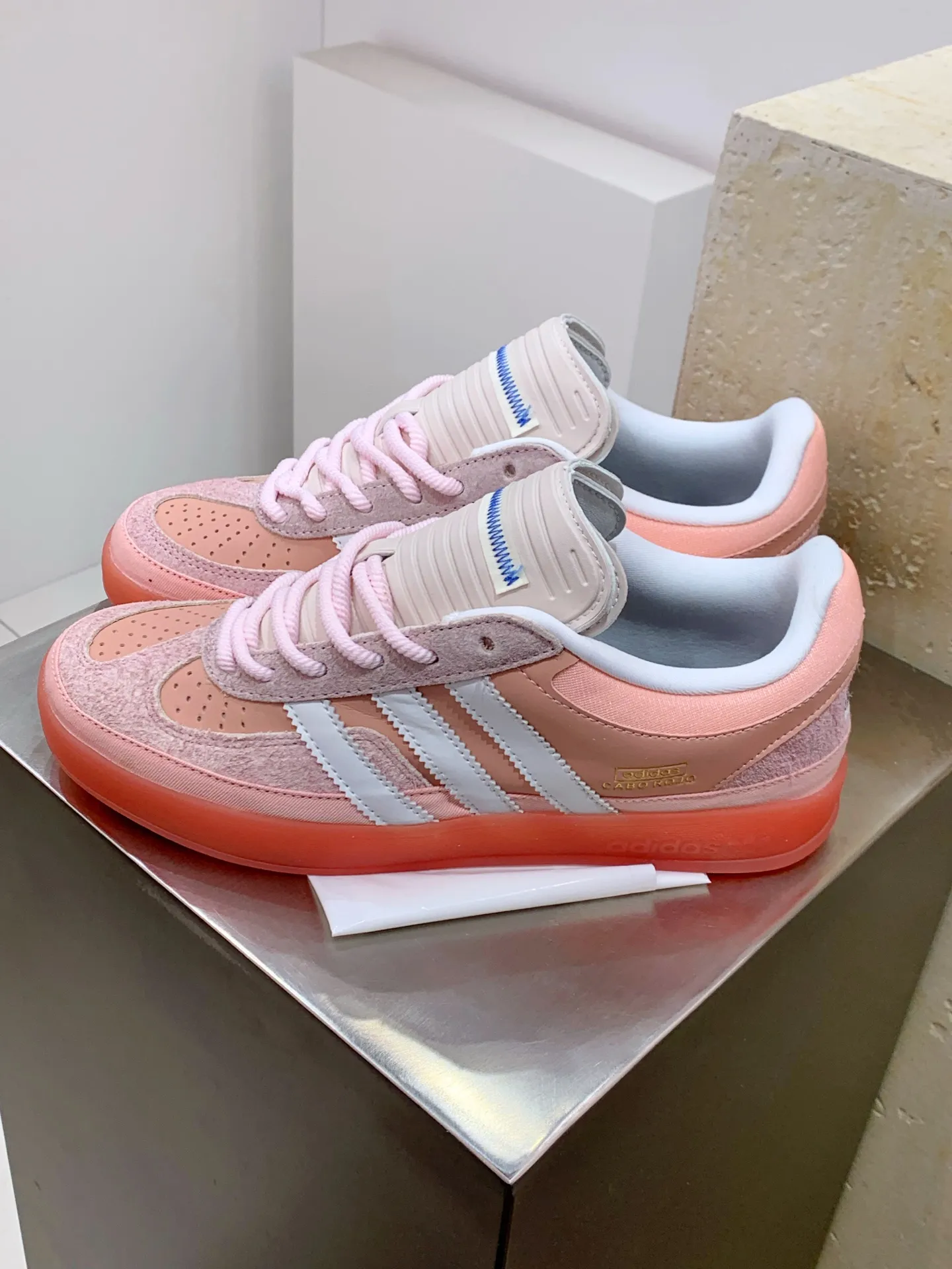 Bad Bunny adidas Gazelle Indoor Pink Low Top Replica Shoes FlexibleFit 510