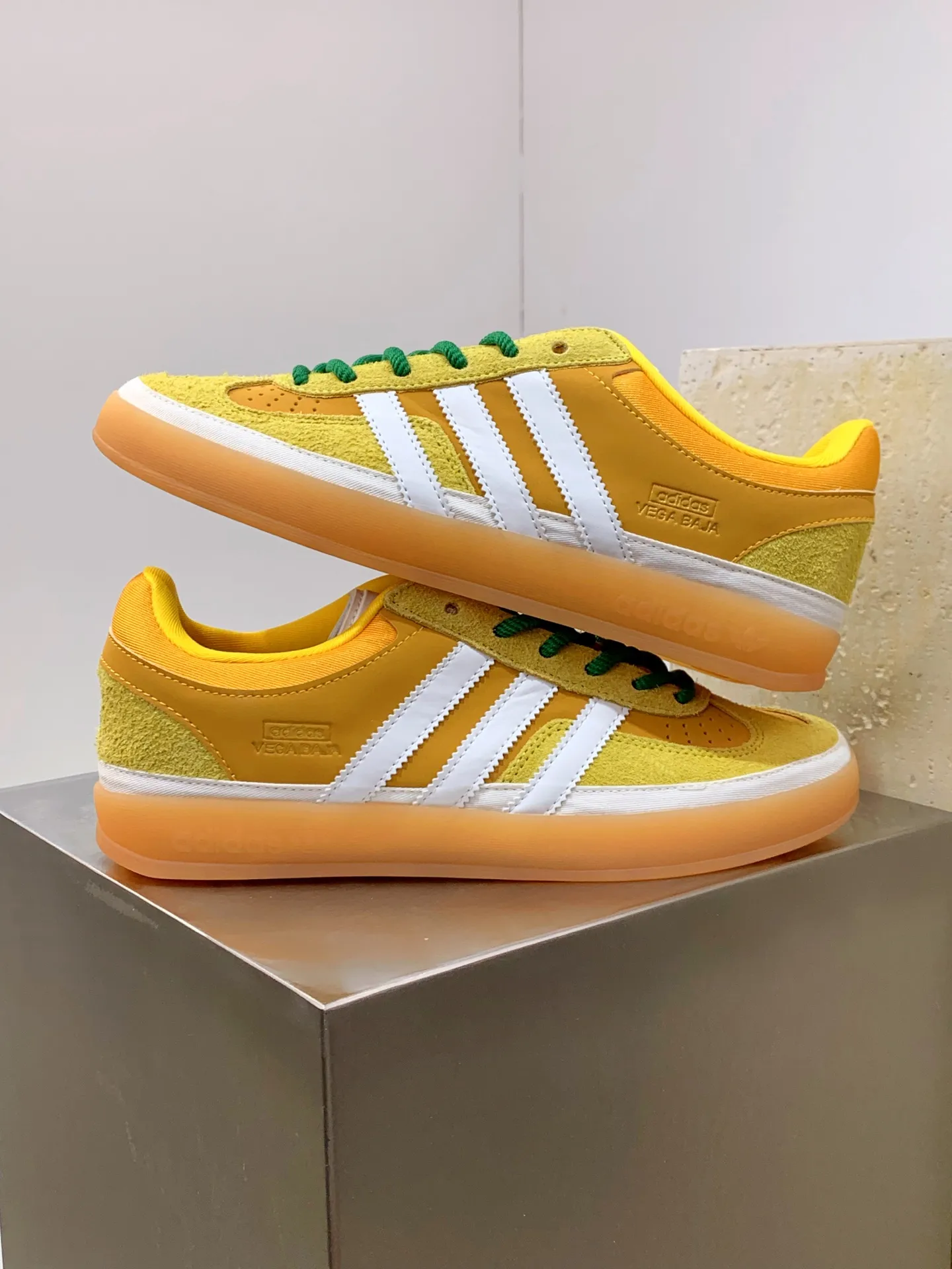 Bad Bunny adidas Gazelle Indoor Yellow Green Replica Shoes StreetReady 504