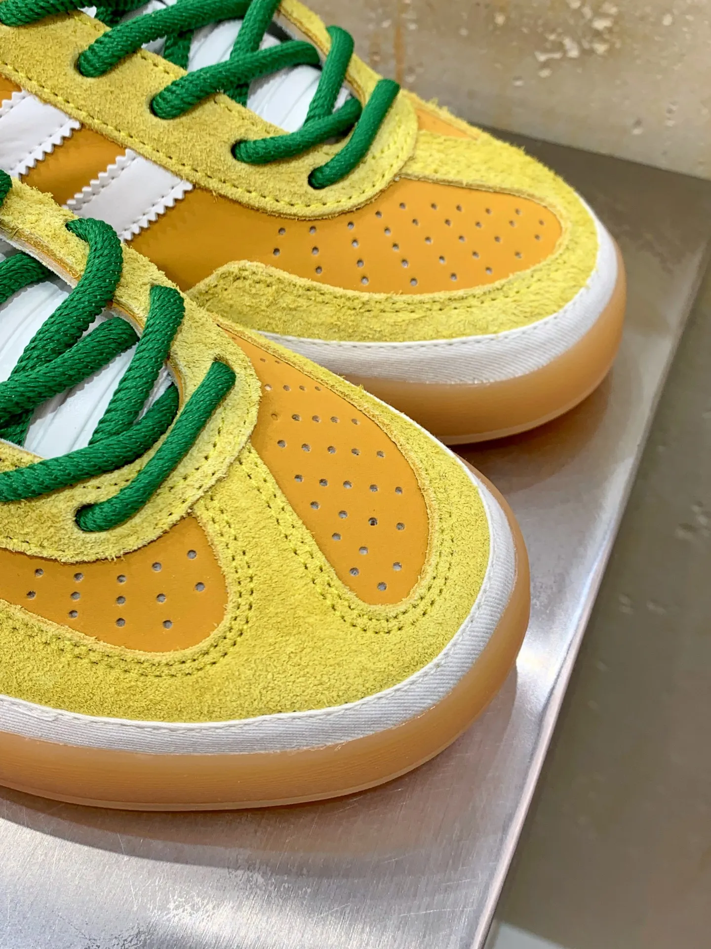 Bad Bunny adidas Gazelle Indoor Yellow Green Replica Shoes StreetReady 504