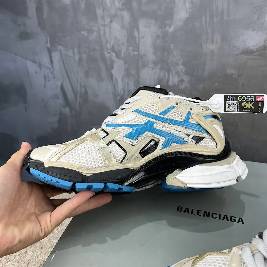 Balenciaga Runner Sneaker Beige Blue Mesh –  Balenciaga Replica Shoes Flexible 724