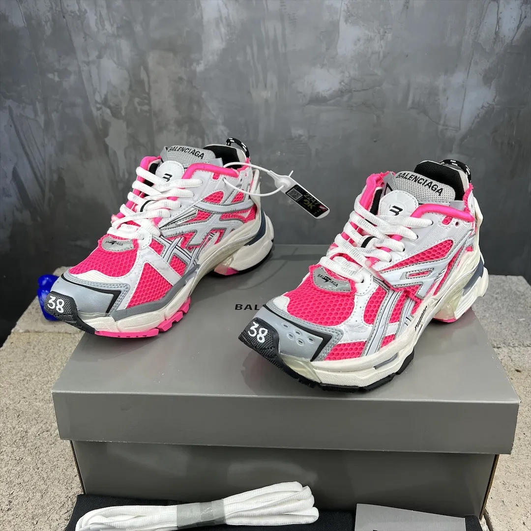 FlexibleFit Balenciaga Runner Sneakers Pink White Mesh – Replica Balenciaga Runners Shoes 708