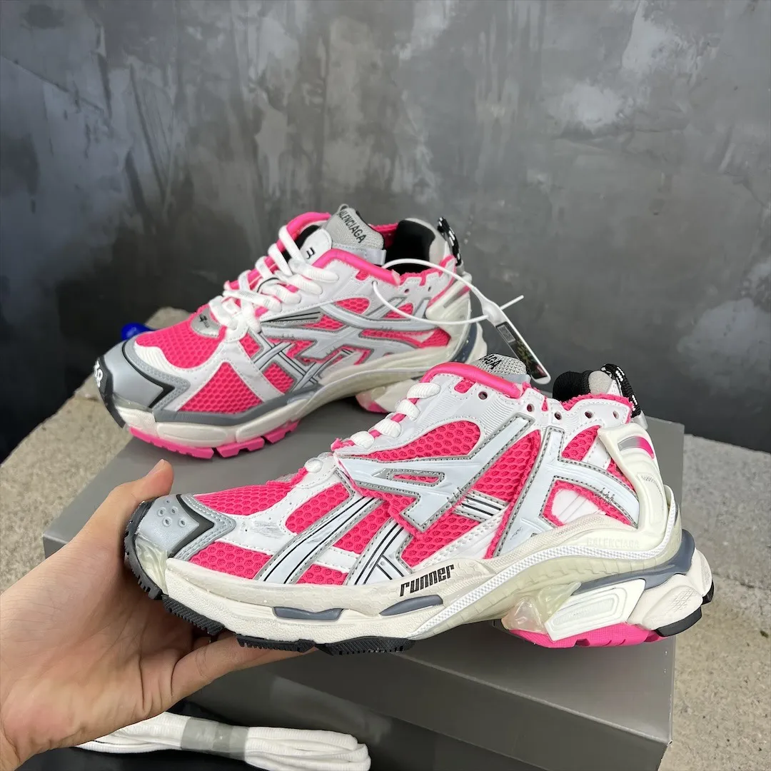 FlexibleFit Balenciaga Runner Sneakers Pink White Mesh – Replica Balenciaga Runners Shoes 708