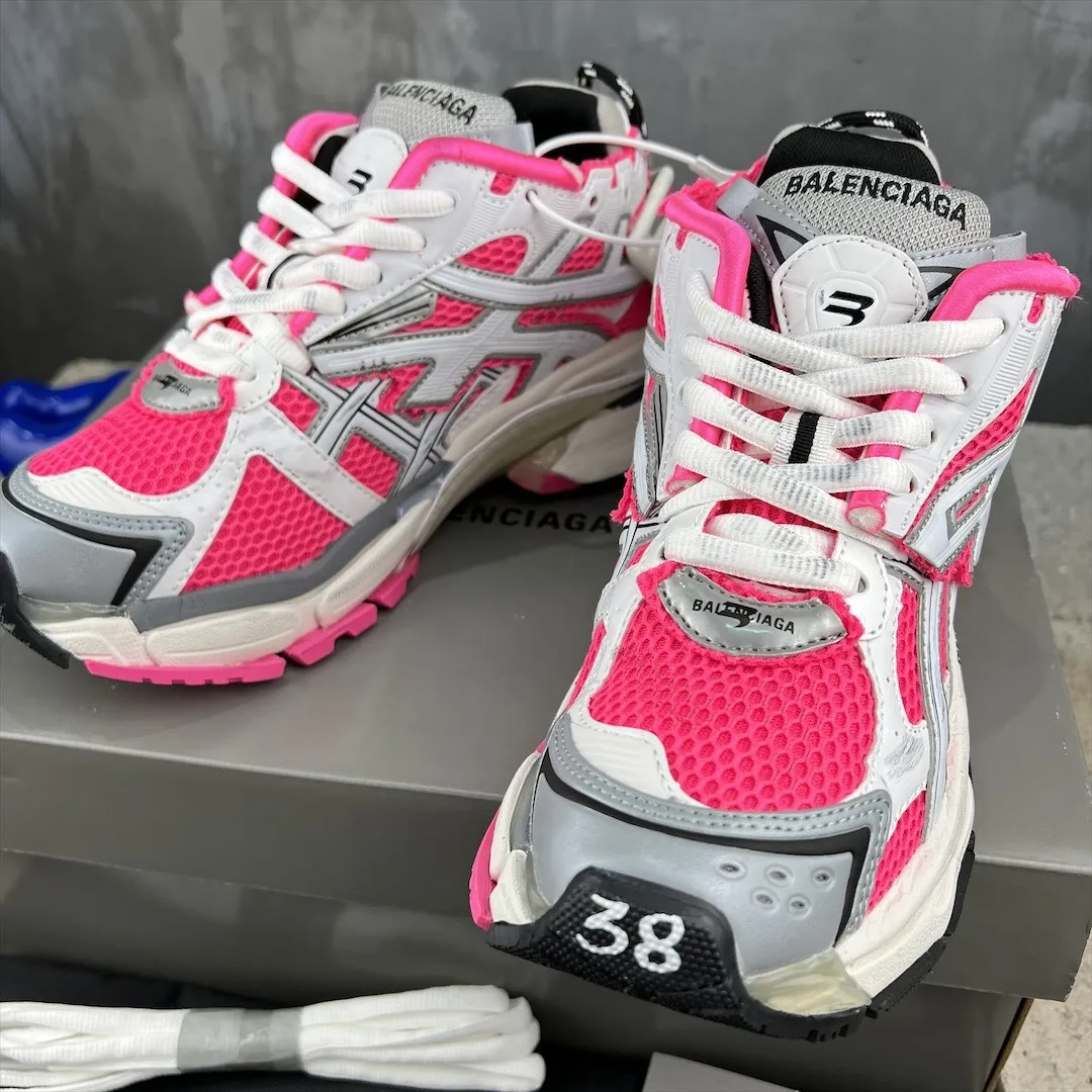 FlexibleFit Balenciaga Runner Sneakers Pink White Mesh – Replica Balenciaga Runners Shoes 708