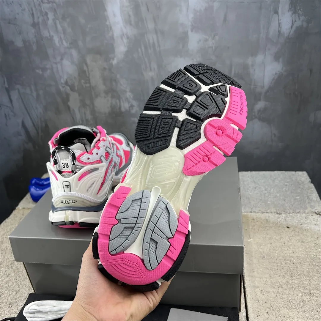 FlexibleFit Balenciaga Runner Sneakers Pink White Mesh – Replica Balenciaga Runners Shoes 708
