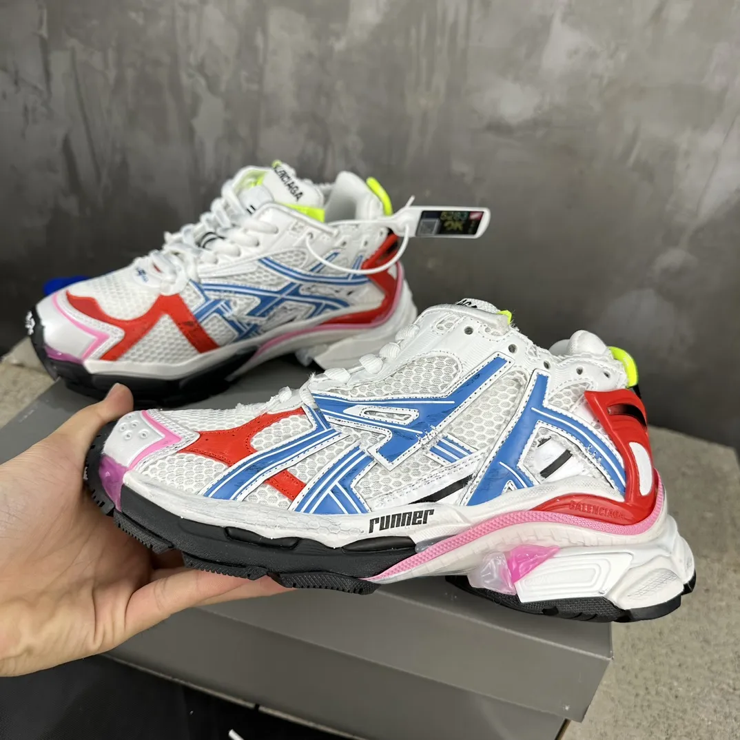 Balenciaga Runner Sneakers White Multicolor – Replica Balenciaga Runners Shoes Seasonal 717