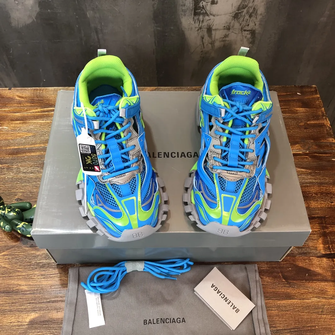 Effortless Balenciaga Track 2 Blue Green Replica Sneakers –  Rep Shoes for Sale 745