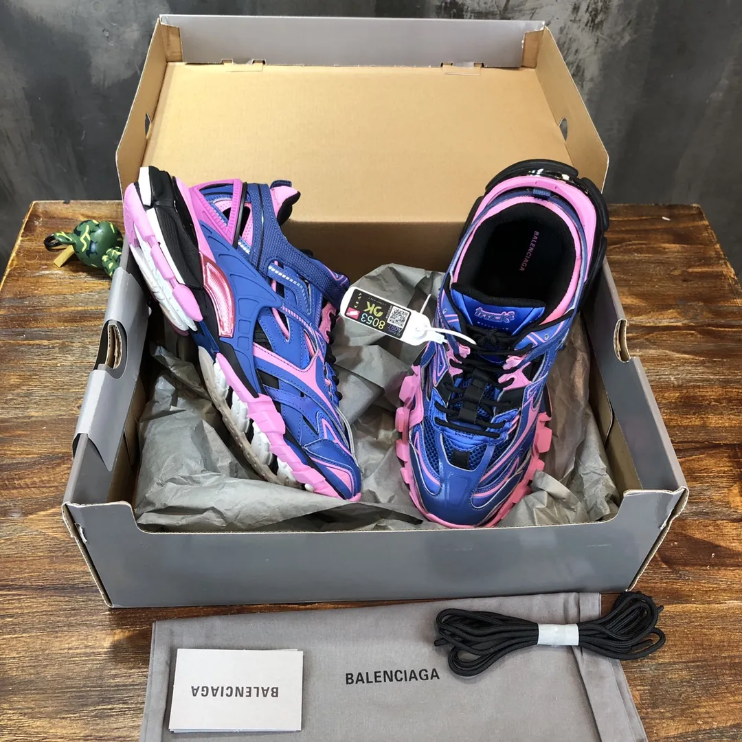 Balenciaga Track 2 Blue Pink Replica Sneakers –  Rep Shoes Breathable 736