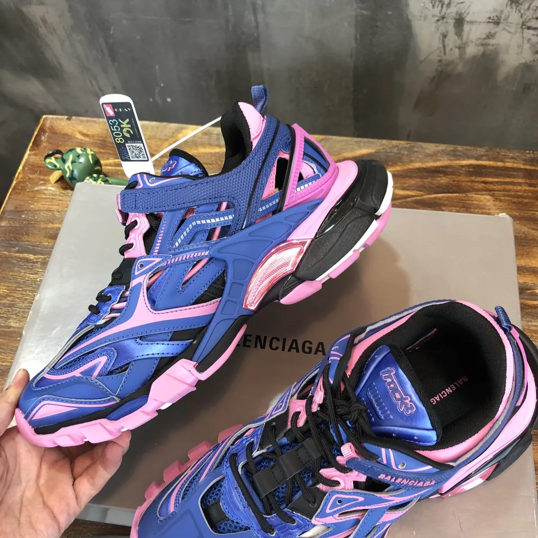 Balenciaga Track 2 Blue Pink Replica Sneakers –  Rep Shoes Breathable 736