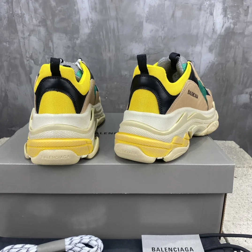 Balenciaga Triple S Beige Green Yellow Replica Sneakers – Rep Shoes Collection Original 783