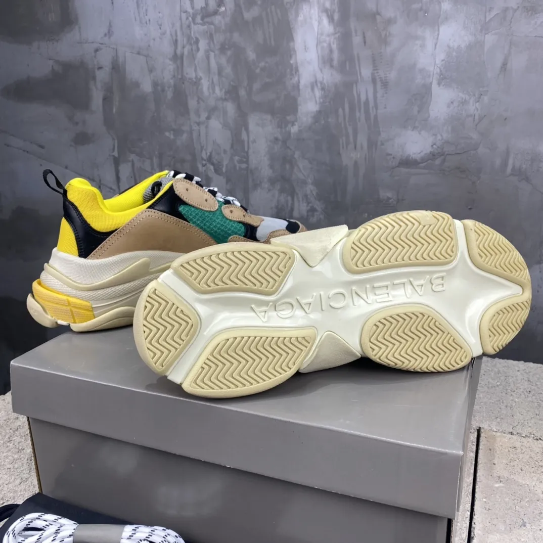 Balenciaga Triple S Beige Green Yellow Replica Sneakers – Rep Shoes Collection Original 783