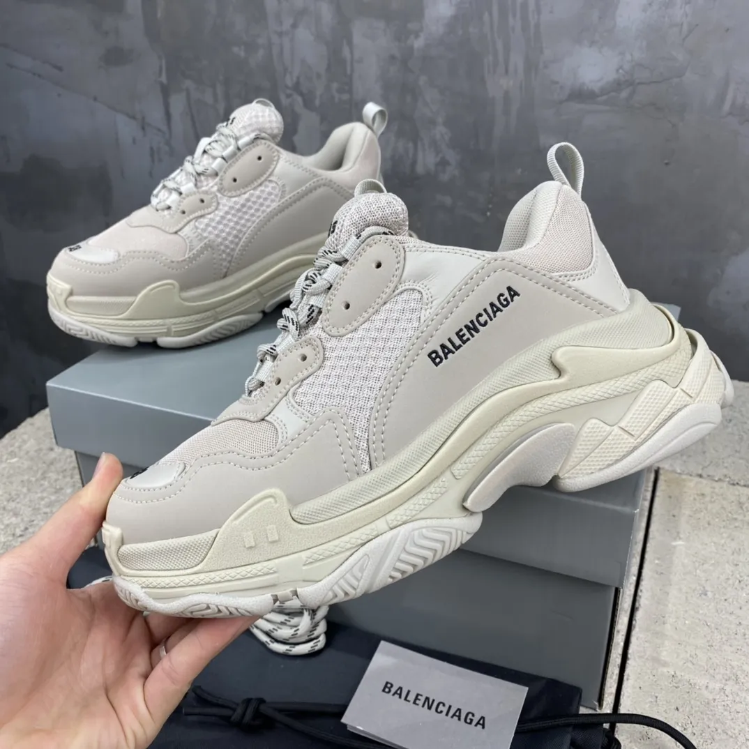 Neat Balenciaga Triple S Beige Replica Sneakers –  Rep Shoes Collection 788