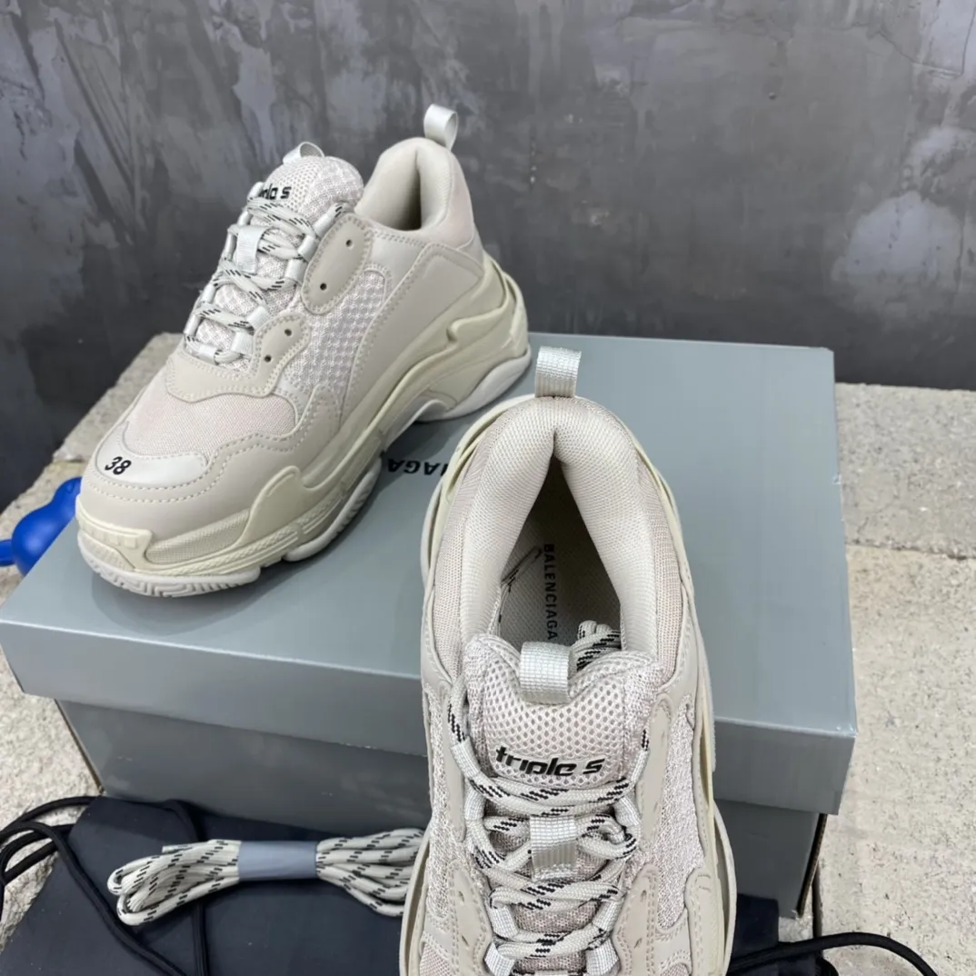 Neat Balenciaga Triple S Beige Replica Sneakers –  Rep Shoes Collection 788