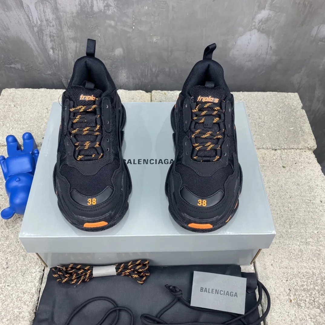 Balenciaga Triple S Black Orange Replica Sneakers –  Rep Shoes WellDesigned 773