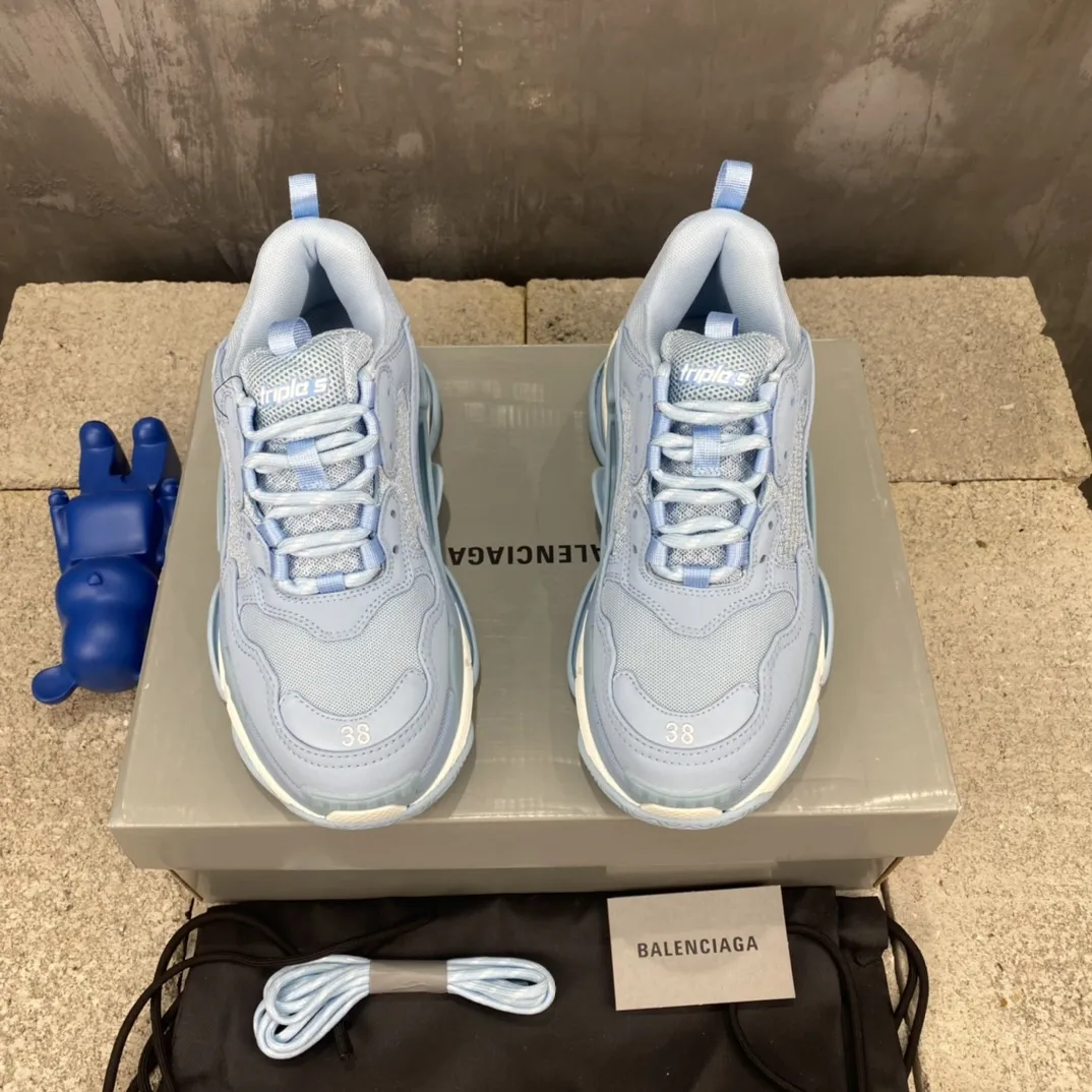 Cozy Balenciaga Triple S Light Blue Replica Sneakers –  Rep Shoes Collection 779