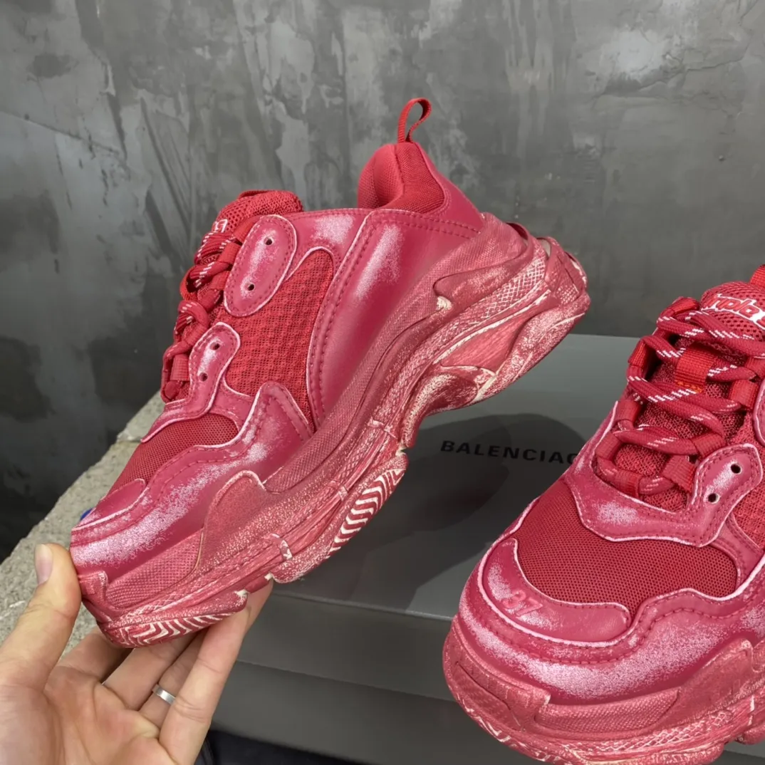 Balenciaga Triple S Red Sneakers –  Replica Sneakers & Balenciaga Replica Shoes Affordable 770