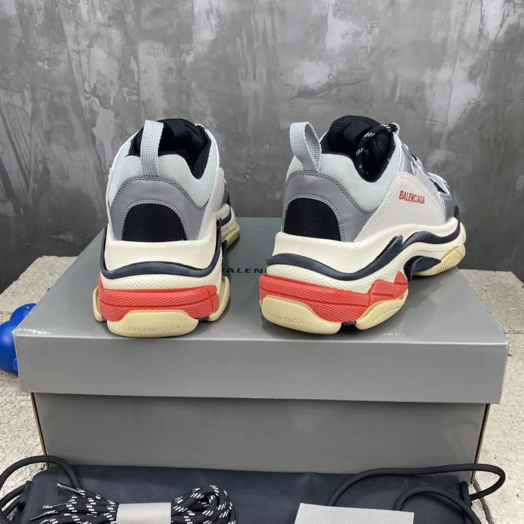 Balenciaga Triple S Silver Red Replica Sneakers –  Rep Shoes for Sale Lightweight 804