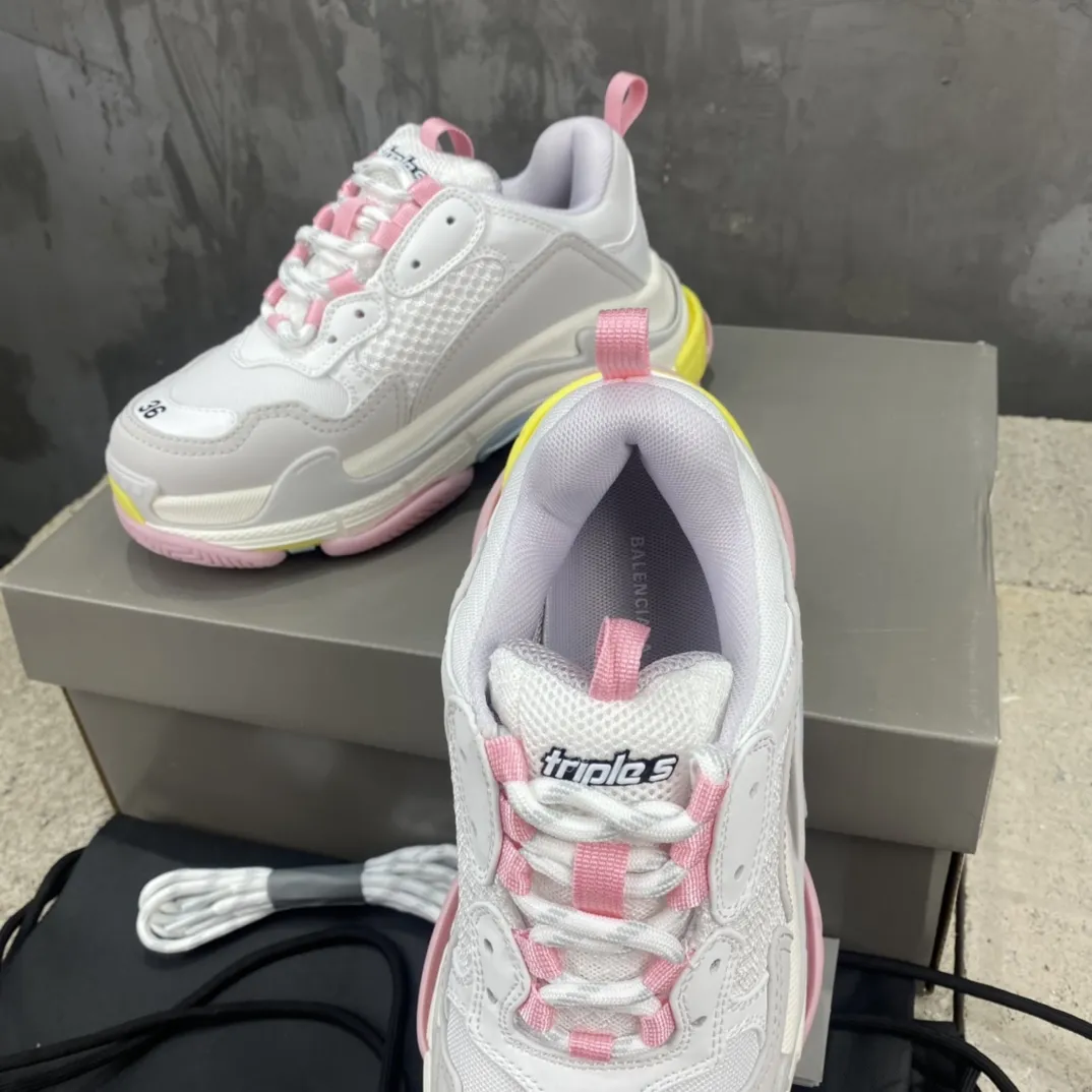WrinkleFree Balenciaga Triple S White Pink Replica Sneakers –  Rep Shoes Collection 800