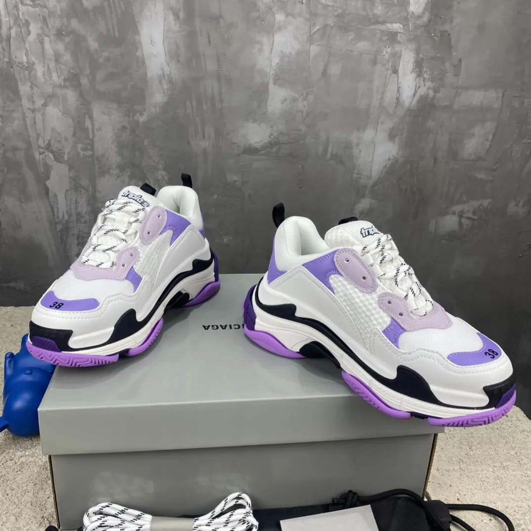 Refined Balenciaga Triple S White Purple Replica Sneakers –  Rep Shoes Collection 762