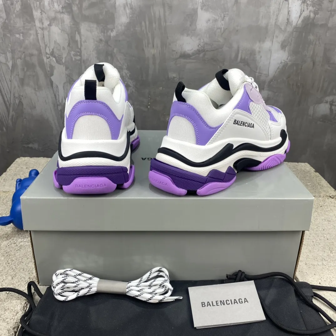 Refined Balenciaga Triple S White Purple Replica Sneakers –  Rep Shoes Collection 762
