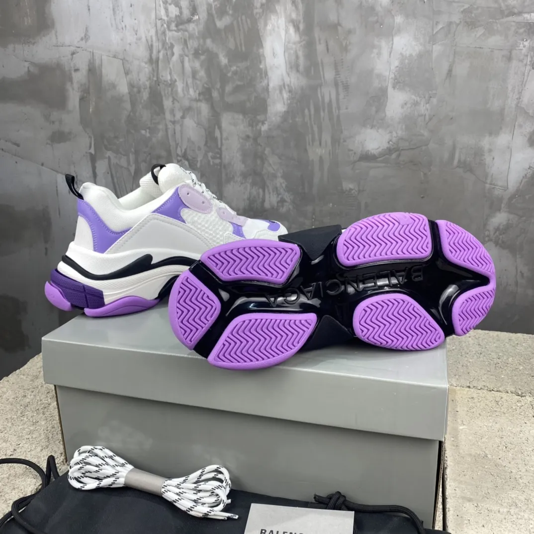 Refined Balenciaga Triple S White Purple Replica Sneakers –  Rep Shoes Collection 762