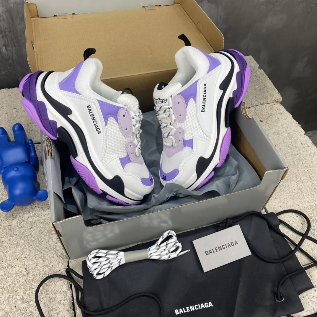 Refined Balenciaga Triple S White Purple Replica Sneakers –  Rep Shoes Collection 762