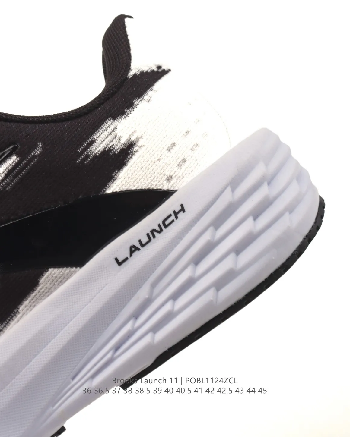 Brooks Launch 11 Black White Replica Running Shoes with Rep Design ZipUp 18