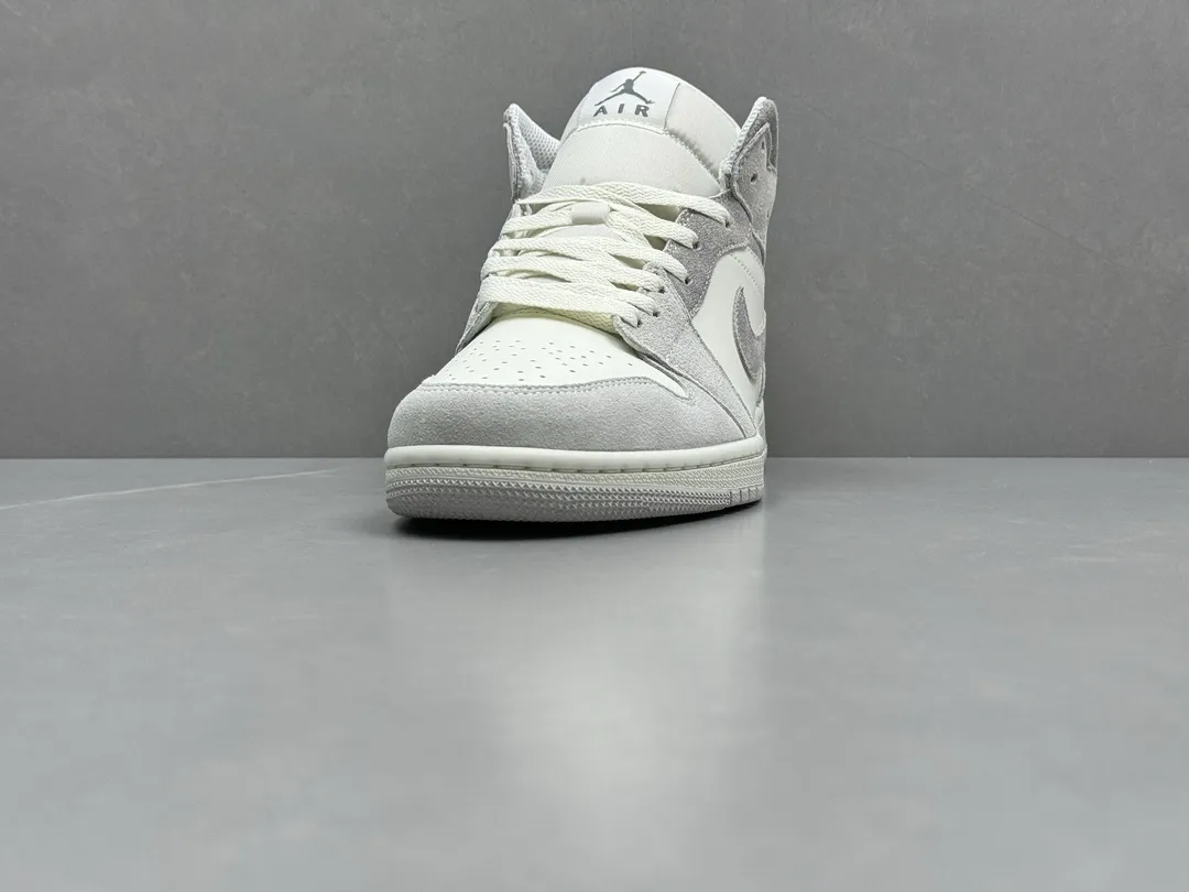 Trendsetting ChunYuan 230 AJ1 Zhongbang Pure  Version – Grey White High-Top Rep Shoes, Top-Quality Best Replica Sneakers, Sizes 36-46 (Including Half Sizes 1314