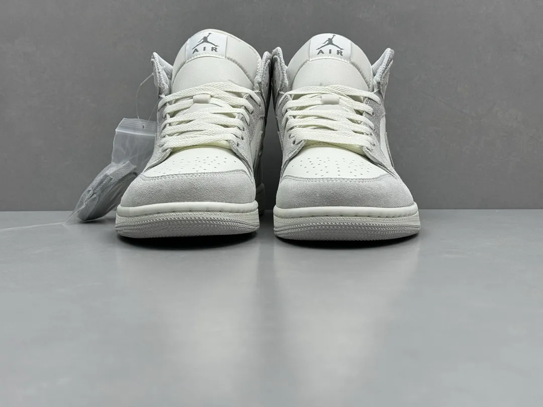Trendsetting ChunYuan 230 AJ1 Zhongbang Pure  Version – Grey White High-Top Rep Shoes, Top-Quality Best Replica Sneakers, Sizes 36-46 (Including Half Sizes 1314