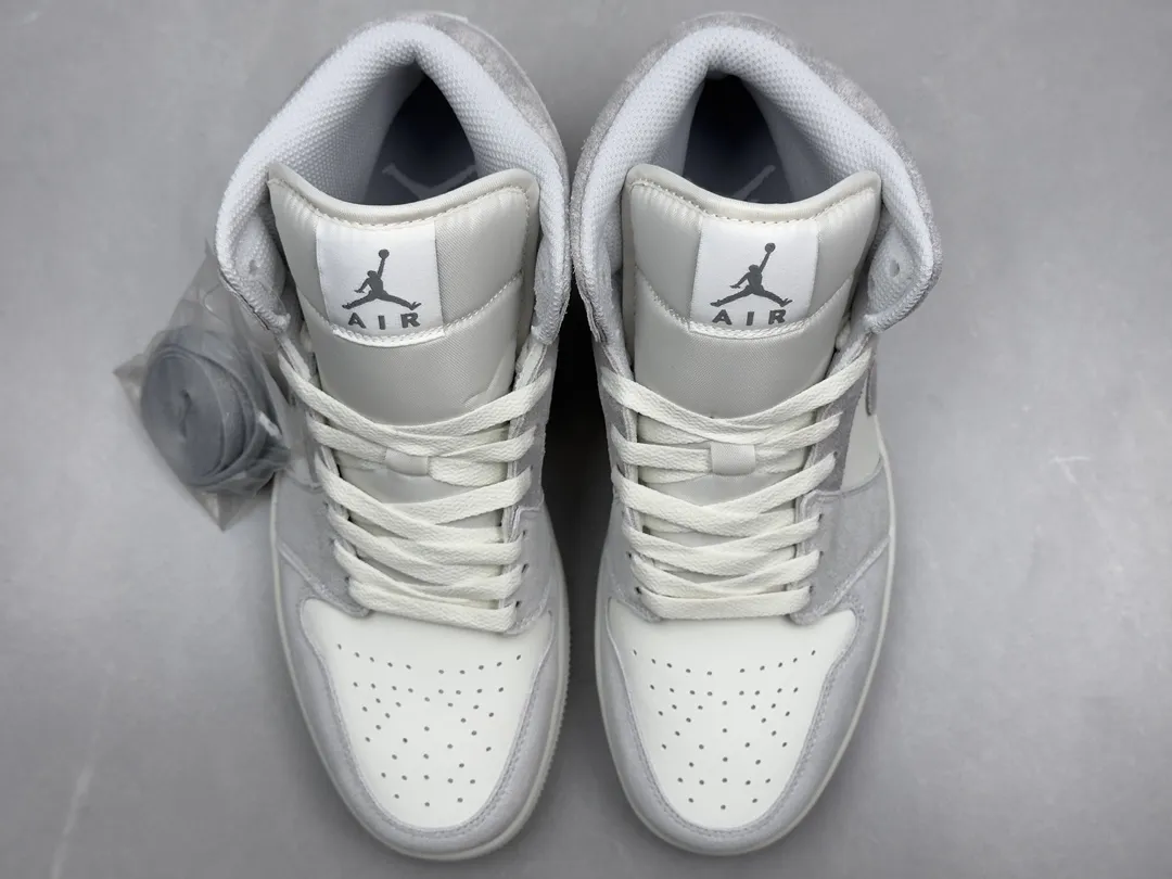Trendsetting ChunYuan 230 AJ1 Zhongbang Pure  Version – Grey White High-Top Rep Shoes, Top-Quality Best Replica Sneakers, Sizes 36-46 (Including Half Sizes 1314
