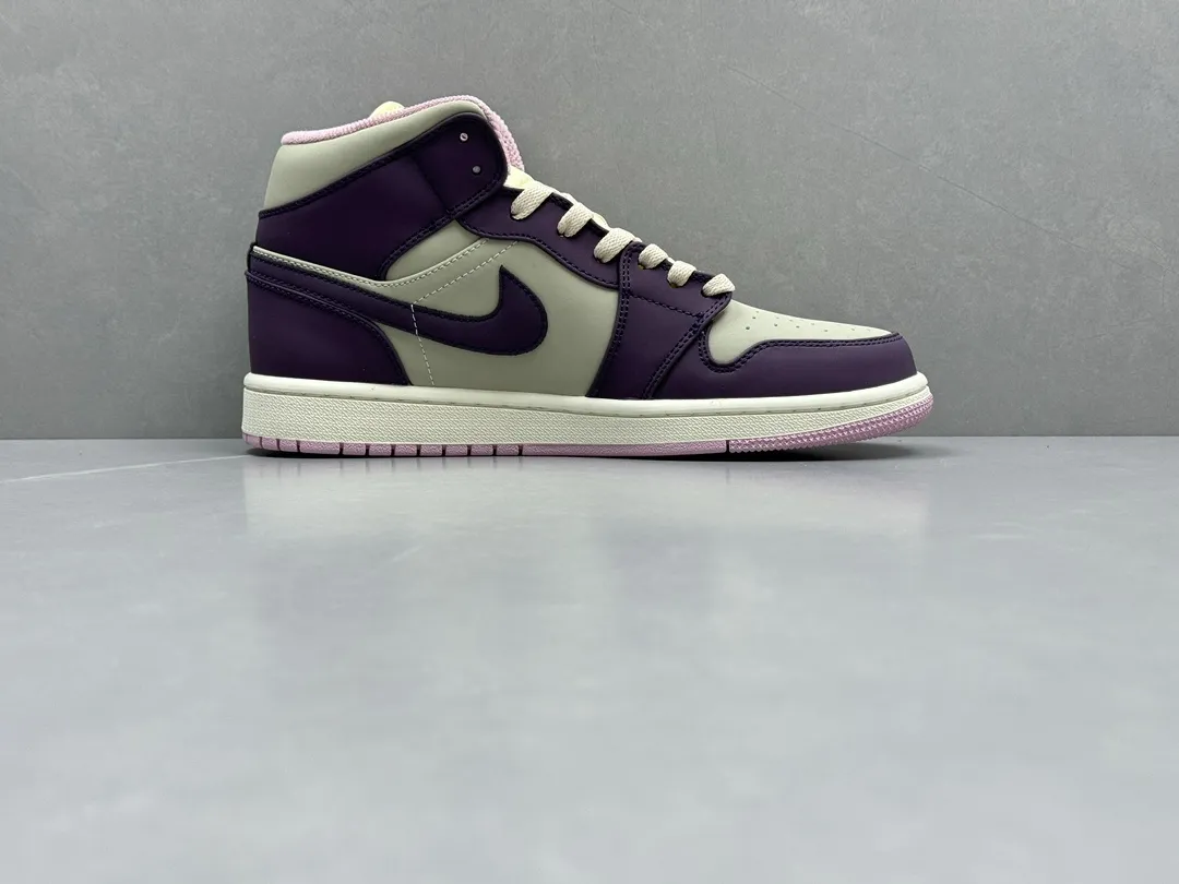 Sporty ChunYuan 230 AJ1 Zhongbang Pure  Version – Powder Purple High-Top Rep Shoes, Top-Quality Best Replica Sneakers, Sizes 36-46 (Including Half Sizes 1296