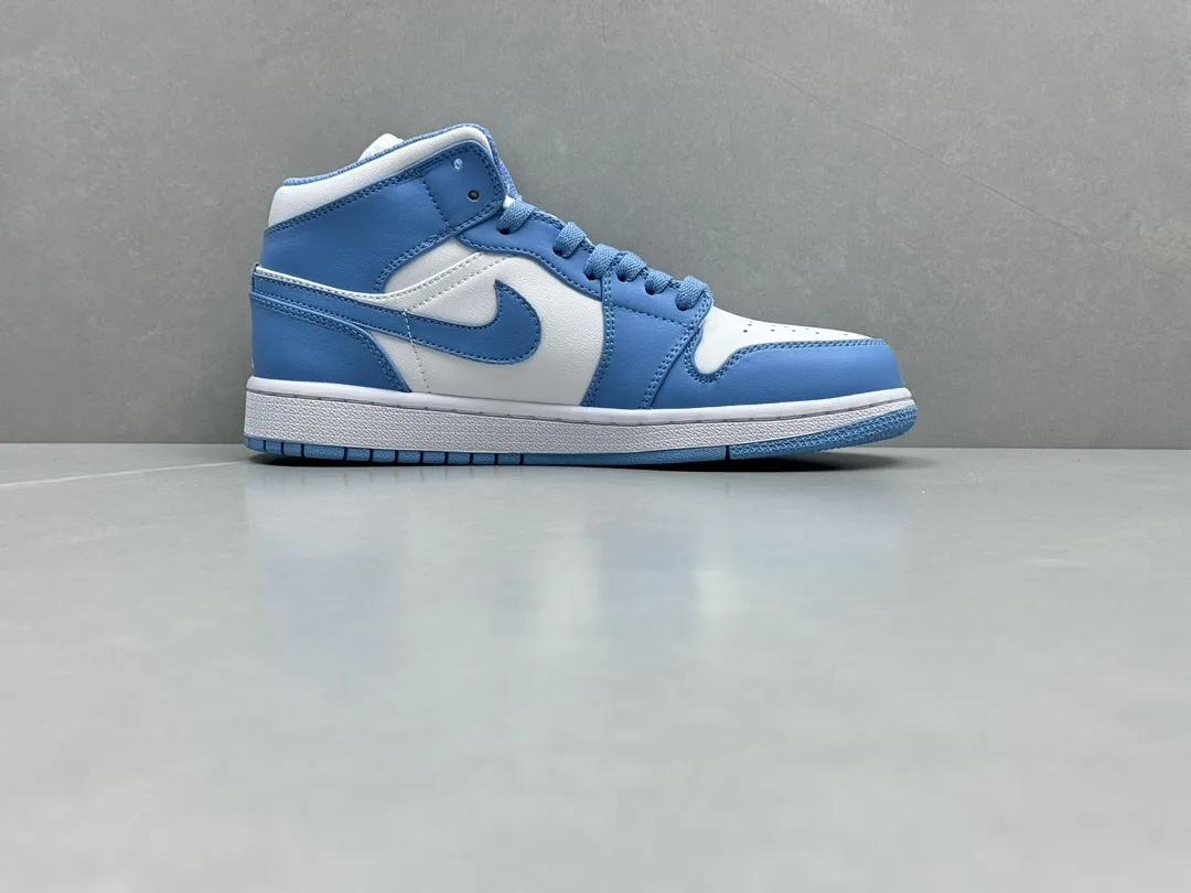 Stretchable ChunYuan 230 AJ1 Zhongbang Pure  Version – University Blue Mid-Top Rep Shoes, Top-Quality Nike Replica Sneakers, Sizes 36-46 (Including Half Sizes 1305
