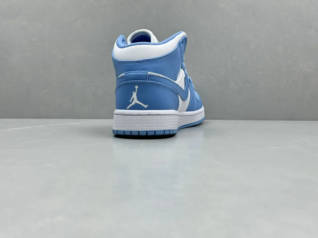 Stretchable ChunYuan 230 AJ1 Zhongbang Pure  Version – University Blue Mid-Top Rep Shoes, Top-Quality Nike Replica Sneakers, Sizes 36-46 (Including Half Sizes 1305