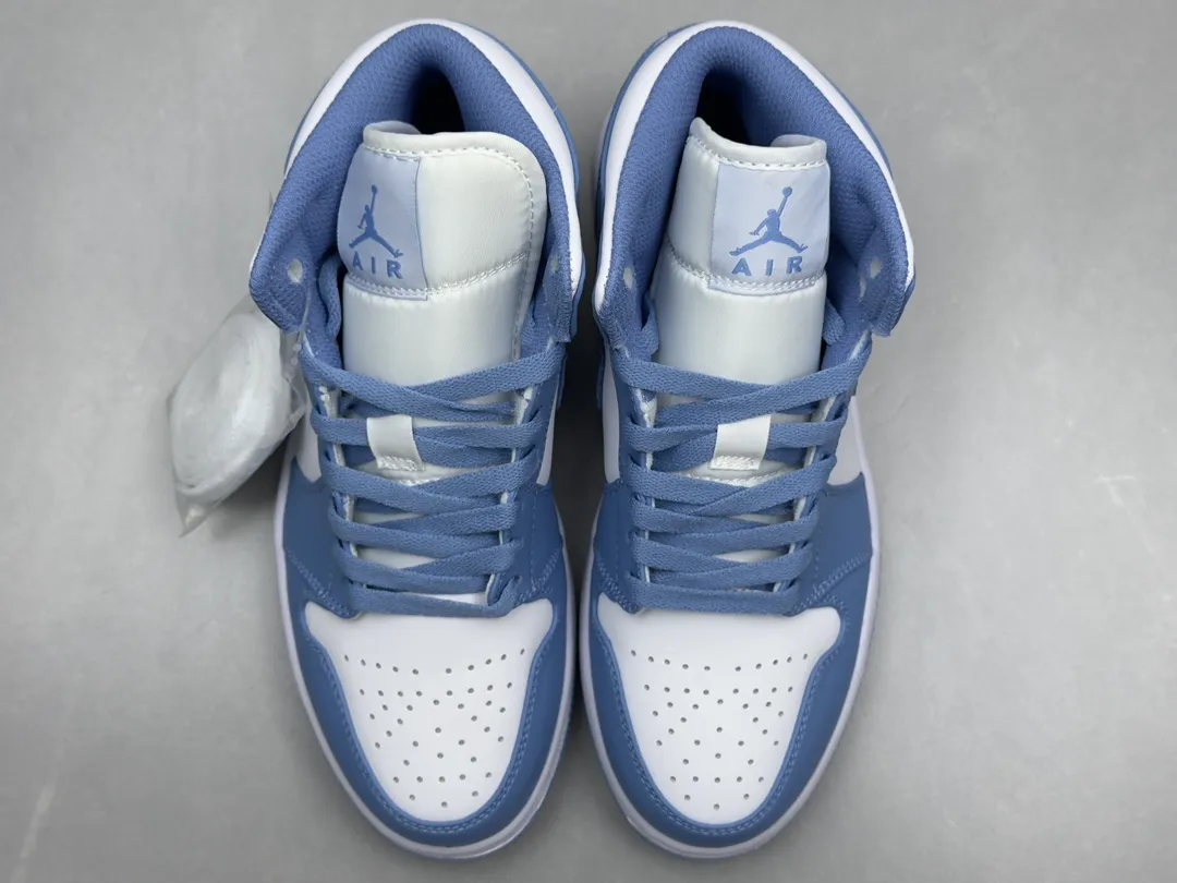 Stretchable ChunYuan 230 AJ1 Zhongbang Pure  Version – University Blue Mid-Top Rep Shoes, Top-Quality Nike Replica Sneakers, Sizes 36-46 (Including Half Sizes 1305