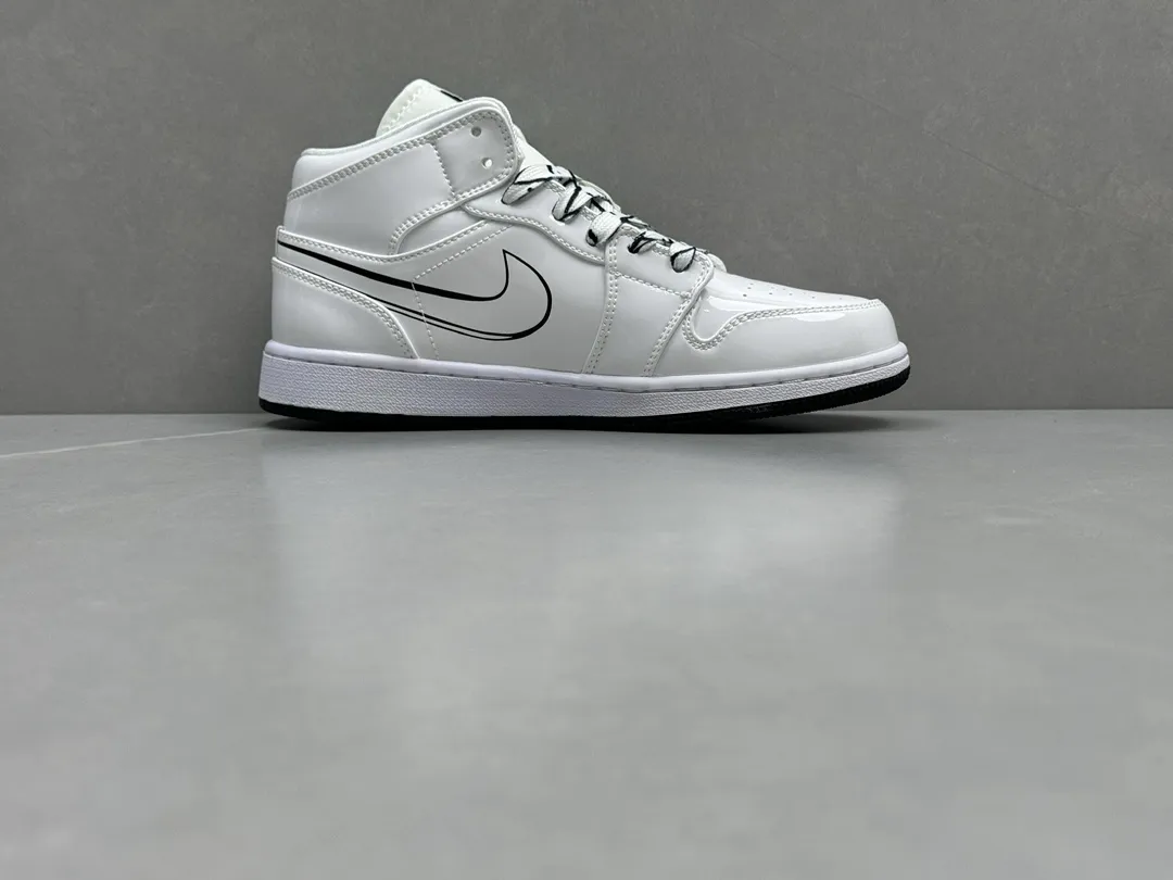 ChunYuan 230 AJ1 Zhongbang Pure  Version – White Anime Doodle High-Top Rep Shoes, Best Replica Sneakers, Sizes 36-46 (Including Half Sizes Breathable 1292