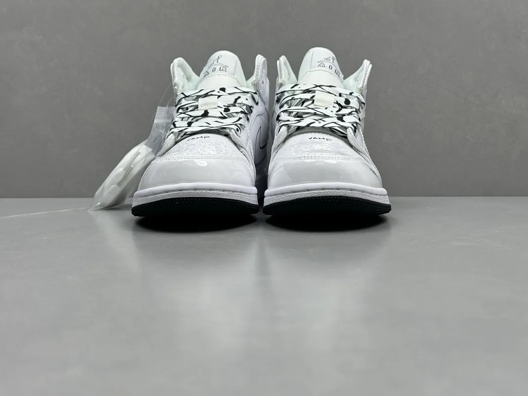 ChunYuan 230 AJ1 Zhongbang Pure  Version – White Anime Doodle High-Top Rep Shoes, Best Replica Sneakers, Sizes 36-46 (Including Half Sizes Breathable 1292